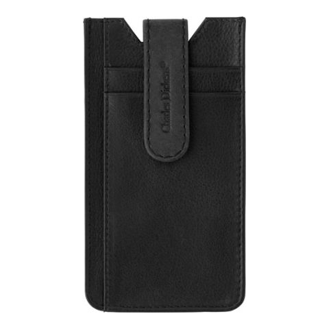 Leather Charles Dickens Mobile Phone Holder Black | 1-Colour Pad Print