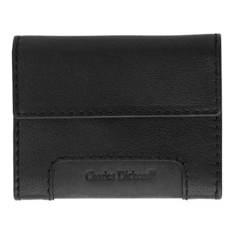 Leather Charles Dickens Business Card Holder Black | 1-Colour Pad Print