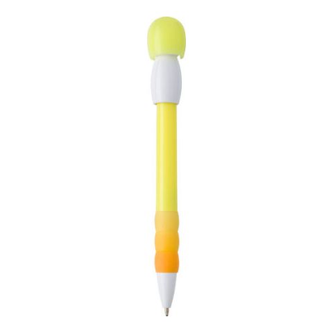 Plastic Ball Pen With A Girl Figure Yellow | Without Branding