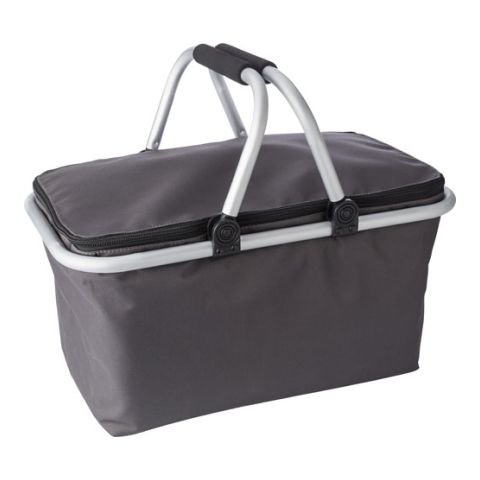 Oxford Fabric, Cooler, Foldable Shopping Basket Grey | 1-Colour Screen Print