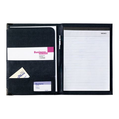 A4 PU Conference Folder  Medium Blue | 1-Colour Pad Print