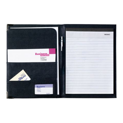 A4 PU Conference Folder Medium Blue | 1-Colour Pad Print