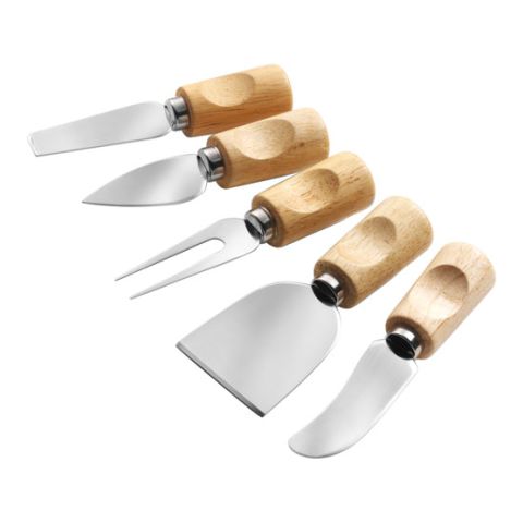 Set Of Five Cheese Knives Brown | 1-Colour Pad Print