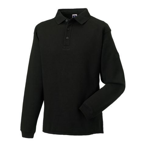 Workwear-Sweatshirt in Polo-Style Black | No Branding