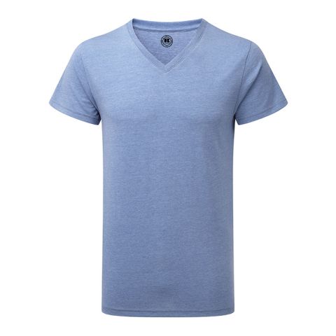 HD T-Shirt with V Neck for Men Medium Blue | No Branding