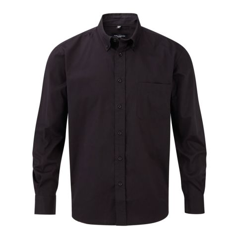 Men&#039;s Twill-Shirt Long Sleeve Black | No Branding