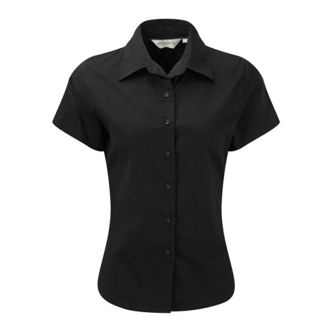 Women&#039;s Twill-Blouse Short Sleeved Black | No Branding