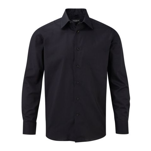 Organic Long Sleeve Oxford Shirt Black | No Branding