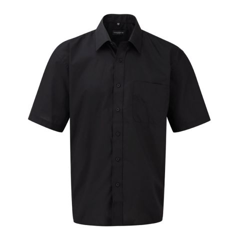 Short Sleeved Popeline Shirt Black | No Branding