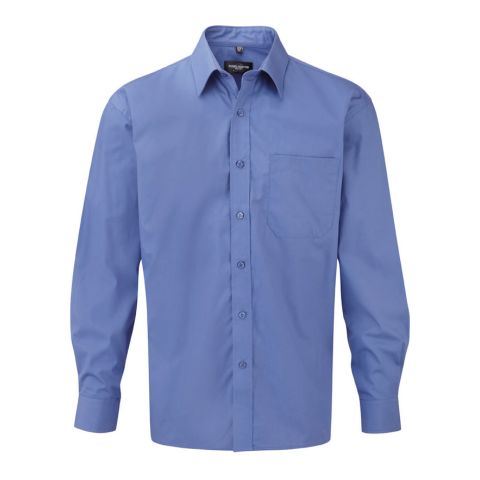 Poplin long sleeved Shirt Royal Blue | No Branding