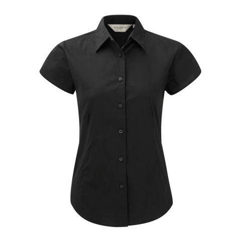 Short Sleeved tapered Women&#039;s Blouse Black | No Branding