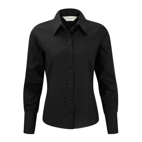 Non-iron Women&#039;s Blouse Long sleeve Black | No Branding