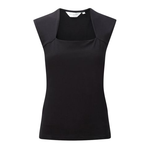 Elegant Sleeveless Stretch-Top Black | No Branding