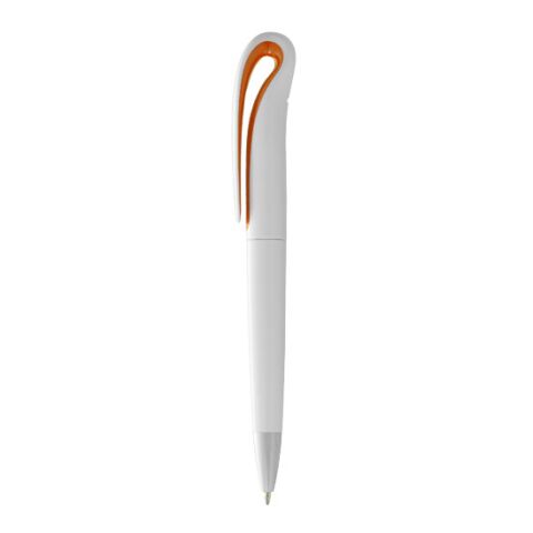 Swansea Ballpoint Pen White - Orange | Without Branding