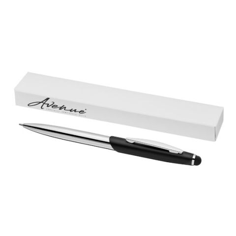 Geneva Stylus Ballpoint Pen Black - Silver | Without Branding