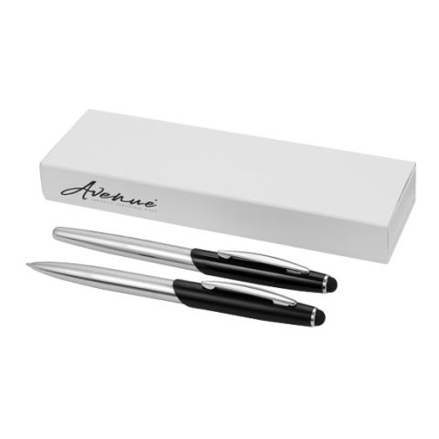 Geneva Stylus Ballpoint Pen &amp; Rollerball Pen Gift Black | Without Branding