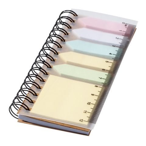 Spinner spiral notebook with coloured sticky notes