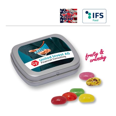 MINI tin with hinged lid with American Jelly Beans 1C Digital Print