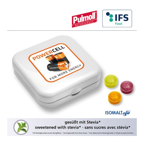 Quadro tin with Pulmoll throat candies 2C Digital Print