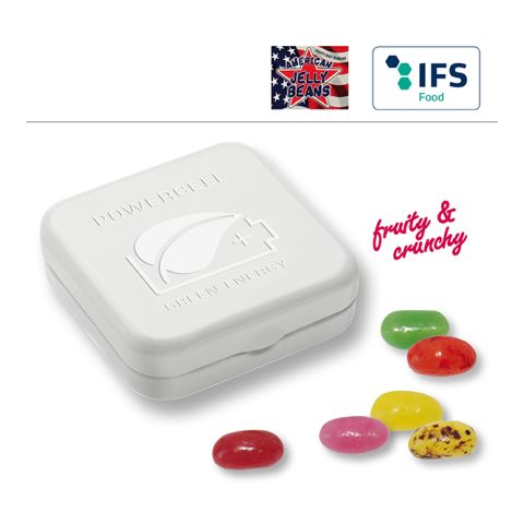 Quadro tin with embossed lid with American Jelly Beans