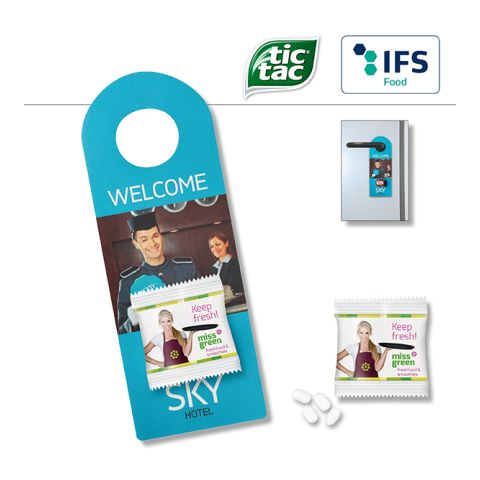 Promo Door-Tag with tic tac in mini bag 1-4C Digital Print