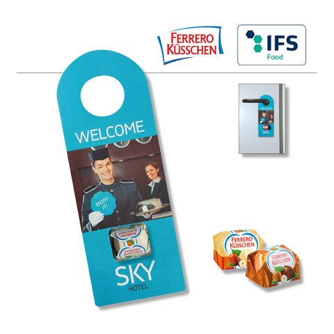 Promo Door-Tag with Ferrero Kisses classic or white 1-4C Digital Print