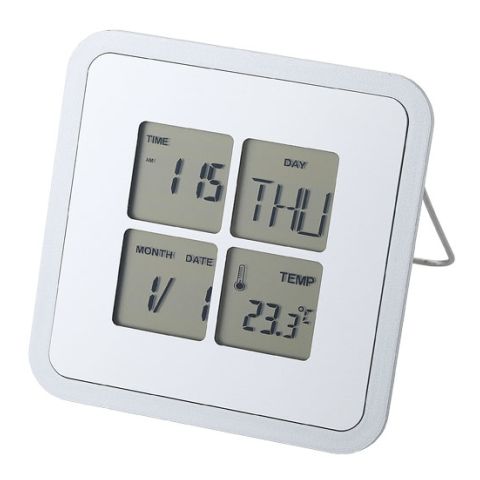 Livorno Desk Weather Clock Silver | Without Branding