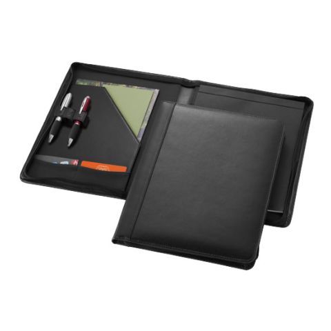 Harvard A4 Leather Zipper Portfolio  Black | Without Branding