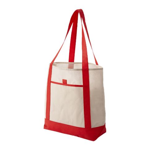 Lighthouse Non Woven Tote White - Red | Without Branding