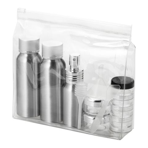 Frankfurt Airline Approved Alu Travel Bottle Set Silver - Transparent | Without Branding