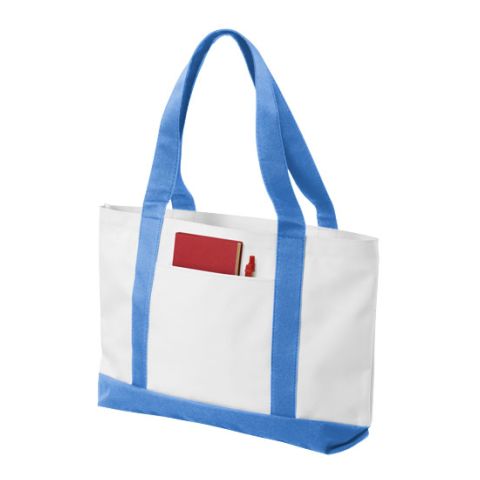 Madison Tote  Light Blue - White | Without Branding