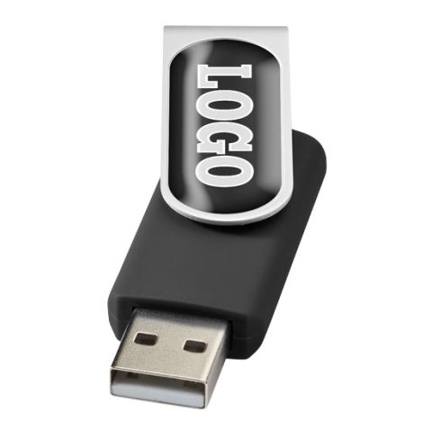 Rotate Doming USB Black | Without Branding | 2 GB