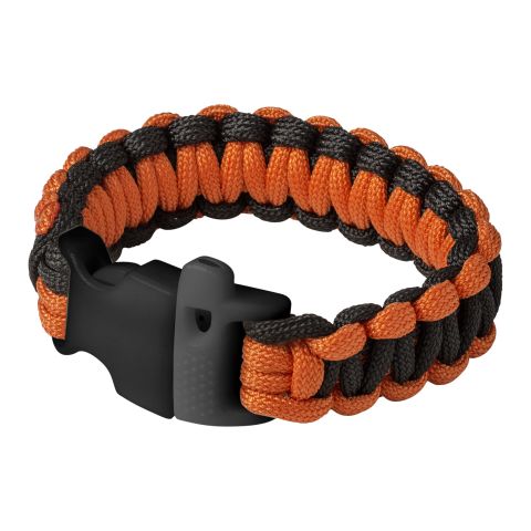 Elliott Emergency Paracord Bracelet Black - Orange | Without Branding