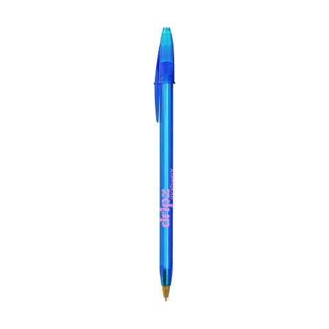 BIC Style Clear Ball pen Transparent - Navy Blue | 1-Colour Screen Printing