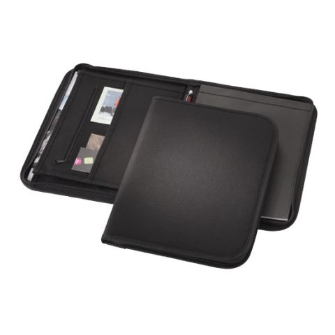 Berkeley A4 Zipped Portfolio  Black | Without Branding