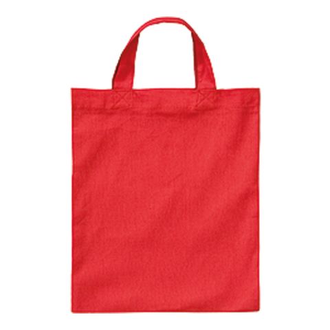 Cotton Bag 22x26 cm Short Handle Red | No Branding | No Branding