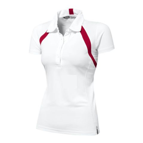 Lob Ladies Cool Fit Polo White - Red | Without Branding