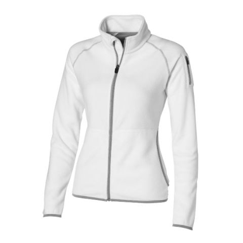 Drop Shot Full Zip Micro Fleece Ladies Jacket White - Silver | Without Branding