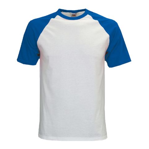 Baseball T-Shirt Short Sleeve Royal Blue - White | No Branding