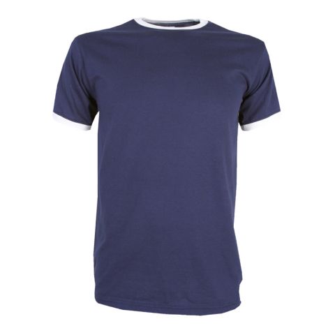 Ringer T-Shirt Medium Blue - White | No Branding