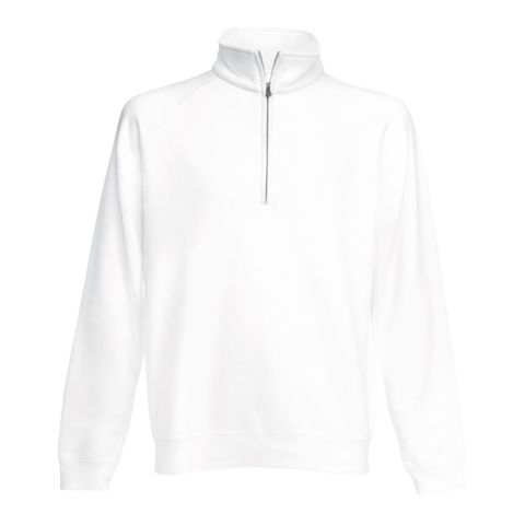 New Zip Neck Sweat White | No Branding