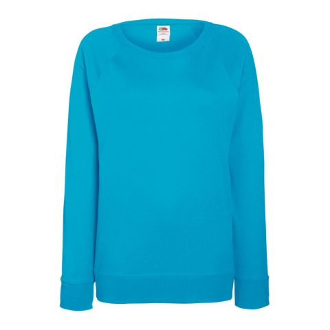 Lady Fit Lightweight Raglan Sweat Medium Blue | No Branding