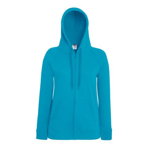 Lady Fit Lightweight Hooded Sweat Jacket Medium Blue | No Branding