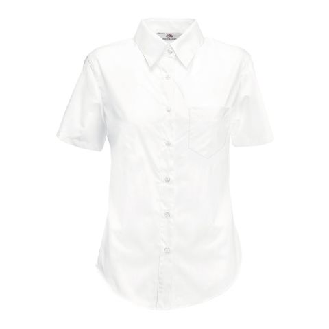 Lady-Fit Short Sleeve Poplin Shirt White | No Branding