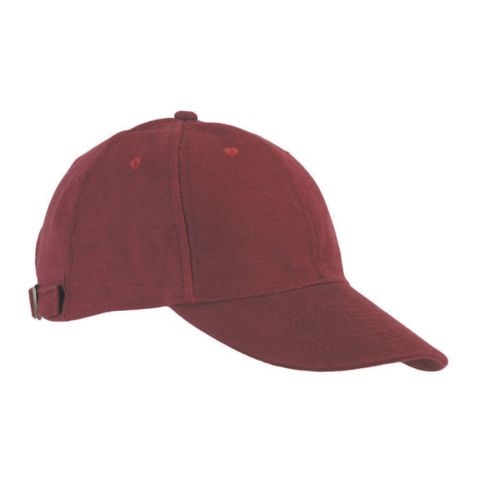 6 Panel Strong Front Raver Cap Dark Red | No Branding