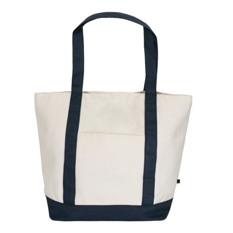 Canvas Boat bag Beige - Navy Blue | No Branding | No Branding