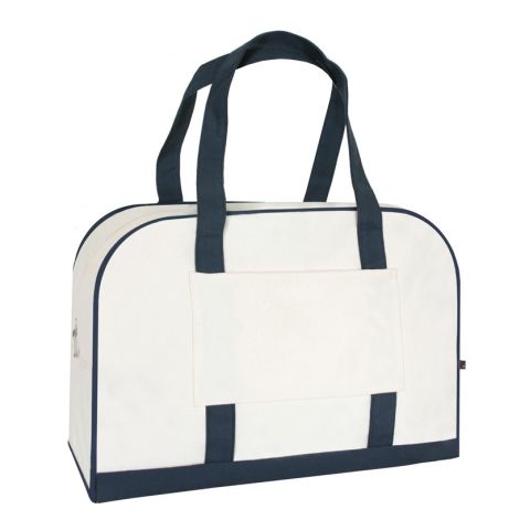 Canvas Traveling Bag Beige - Navy Blue | No Branding | No Branding