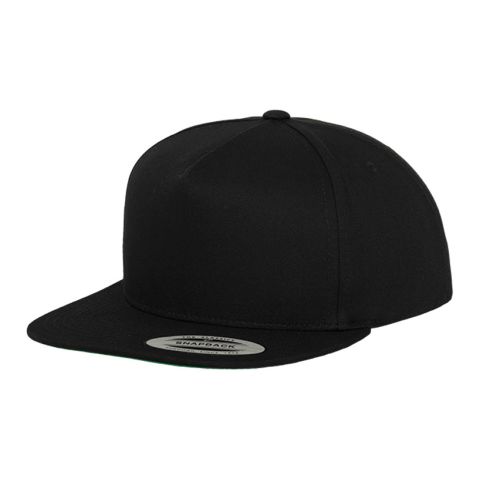 Classic 5 Panel Snapback Black | No Branding