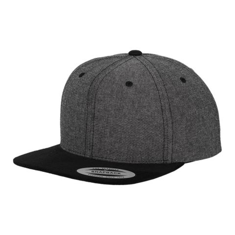 Chambray-Suede Snapback Black | No Branding