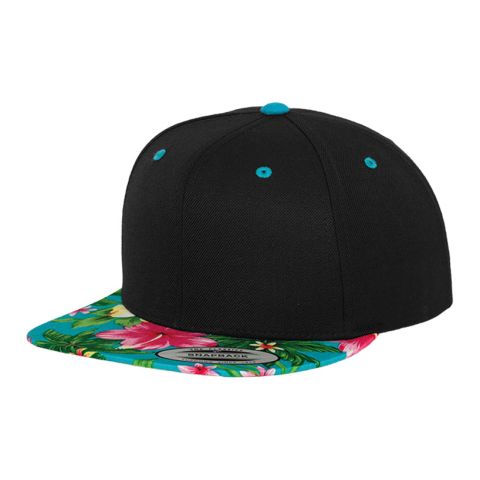 Hawaiian Snapback Medium Blue - Black | No Branding